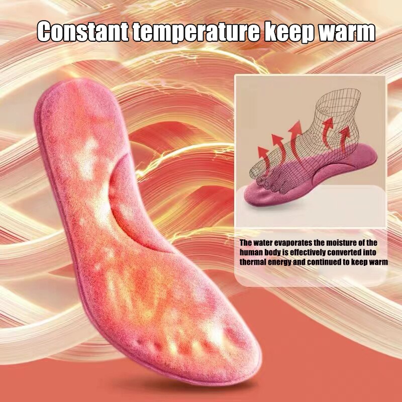 Self Heating Insoles Thermostatic Thermal Insole Massage Memory Foam Arch Support Shoe Pad Heated Pads Winter Warm Men Women