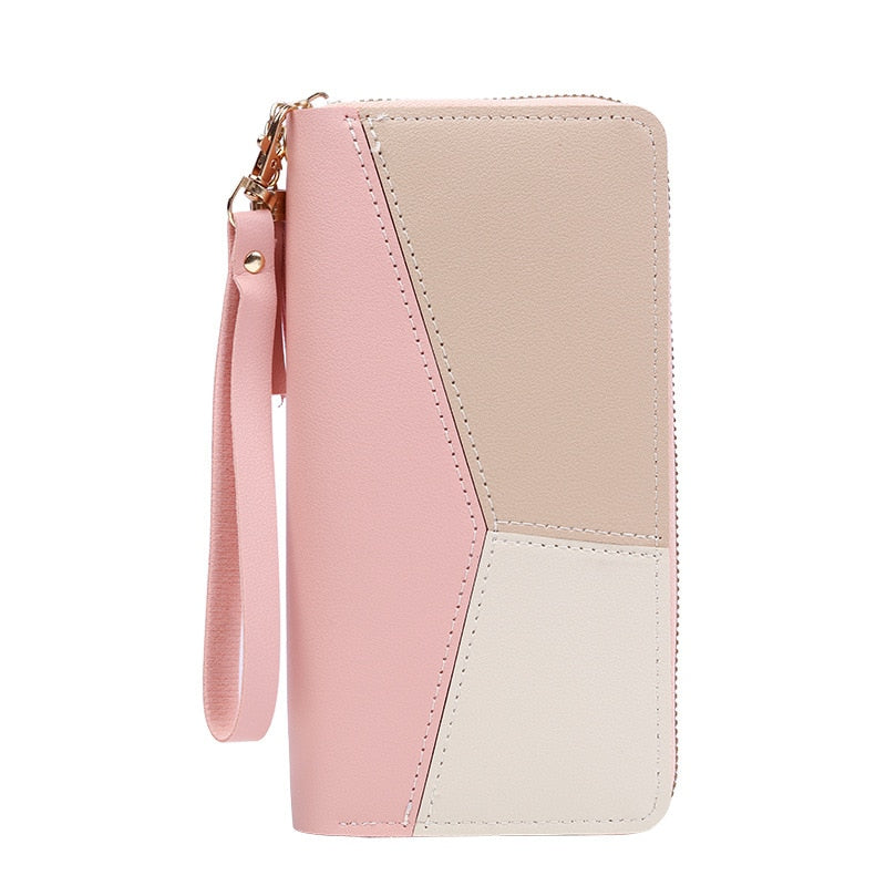 Fashion Zipper Wallets Women&#39;s Long Purses Handbags Coin Purse Cards Holder PU Leather Billfold Wallet