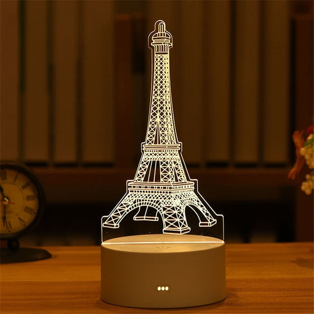 Romantic Love 3D Acrylic Led Lamp for Home Children&#39;s Night Light Table Lamp Birthday Party Decor Valentine&#39;s Day Bedside Lamp