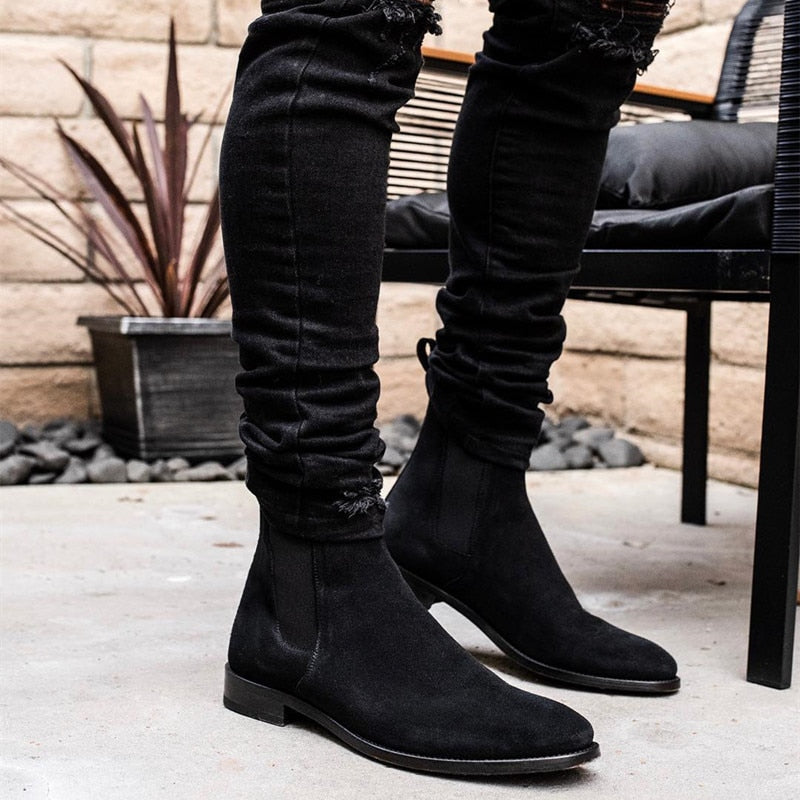 Men Chelsea Boots High Quality Men Ankle Boot Male Vinage Classic Dress Shoes Black Brown Business Madehand Men Shoes