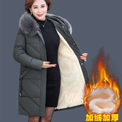 Fashion Winter Jacket Women Big Fur Hooded Thick Down Parkas 5XL Female Jacket Coat Lambswool Warm Winter Outwear Long 2021 New