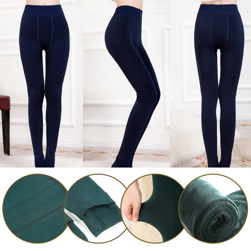 Winter Leggings Knitting Velvet Casual Legging New High Elastic Thicken Lady&#39;s Warm Black Pants Skinny Pants For Women Leggings