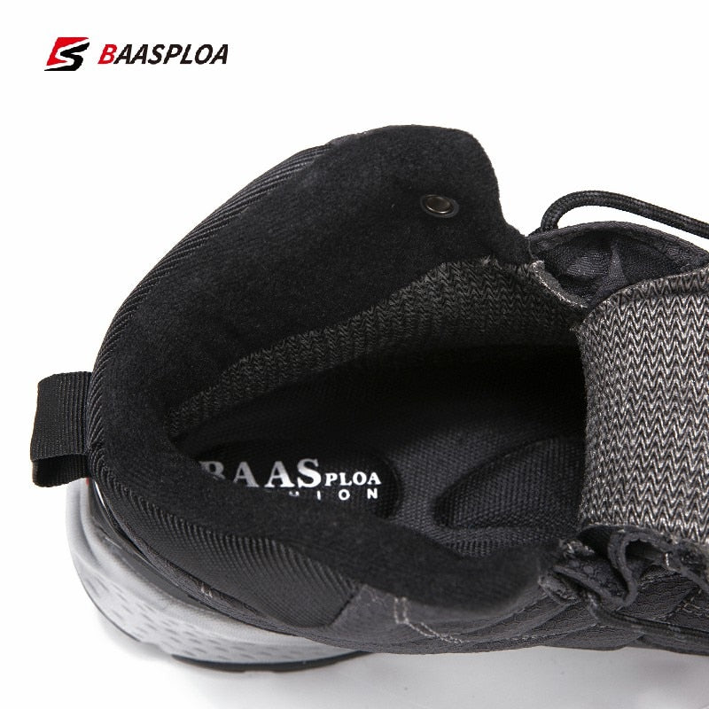 Baasploa Men Outdoor Shoes Waterproof Spring Warm Shoe Non-Slip Hiking Camping Safety Sneakers Casual Boots Walking Shoes Man