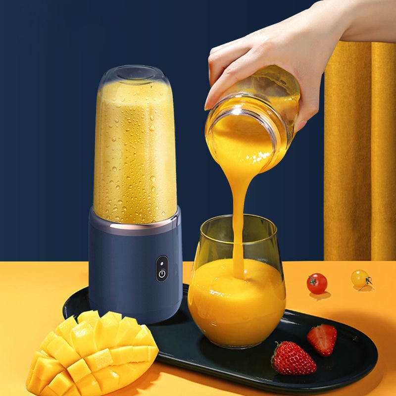 6 Blades Juicer Cup 400ML USB Smoothie Blender Cup Mini Charging Fruit Squeezer Food Mixer Ice Crusher Portable Wireless Juicers