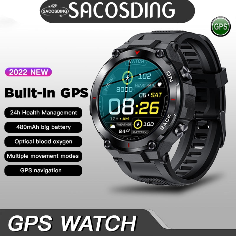 2023 New Watch Men GPS Outdoor military Smart Watch Men Waterproof Watches Sport Fitness Smartwatch Men For xiaomi realme huawei