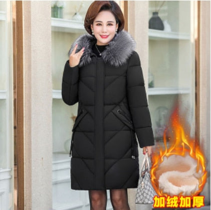 Fashion Winter Jacket Women Big Fur Hooded Thick Down Parkas 5XL Female Jacket Coat Lambswool Warm Winter Outwear Long 2021 New