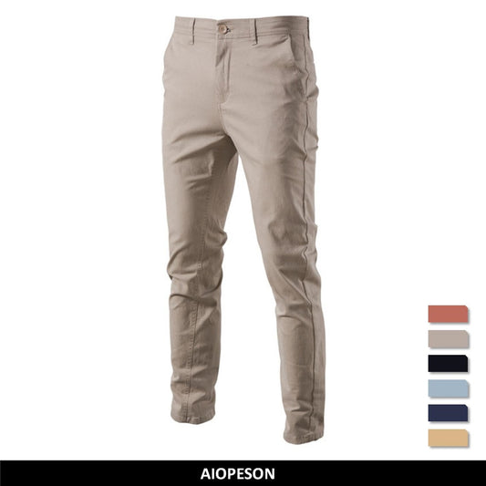 AIOPESON Casual Cotton Men Trousers Solid Color Slim Fit Men&#39;s Pants New Spring Autumn High Quality Classic Business Pants Men