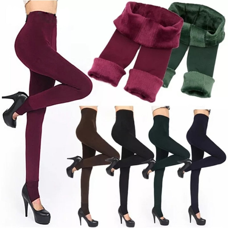 Winter Leggings Knitting Velvet Casual Legging New High Elastic Thicken Lady&#39;s Warm Black Pants Skinny Pants For Women Leggings