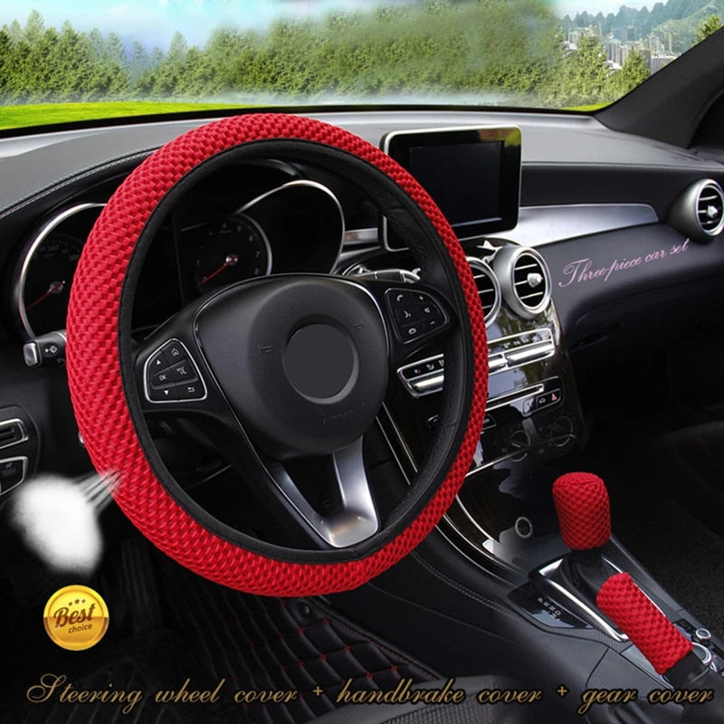 1/3 PCS Universal 38CM Massage Mesh Without Ring Elastic Steering Wheel Cover Gear Handbrake Cover Auto Interior Accessories