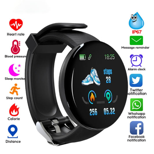 D18 Smart Bracelet Color round Screen Heart Rate Blood Pressure Sleep Monitoring Pedometer Sports Fitness Smart Watch