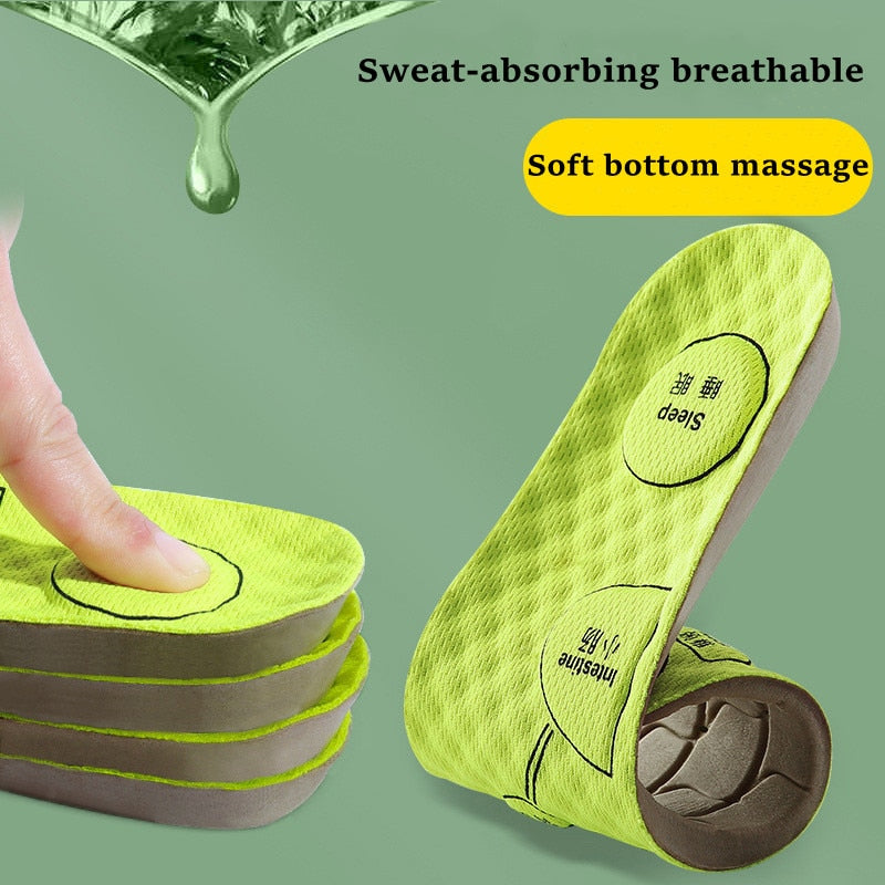 Acupressure on Foot Insoles For Shoes Breathable Deodorant Sport Insoles for Medical Man Women Comfortable Running Shoe Sole