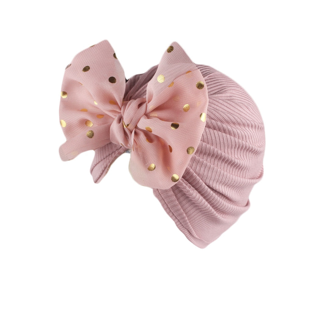 Lovely Shiny Bowknot Baby Hat Cute Solid Color Baby Girls Boys Hat Turban Soft Newborn Infant Cap Beanies Head Wraps