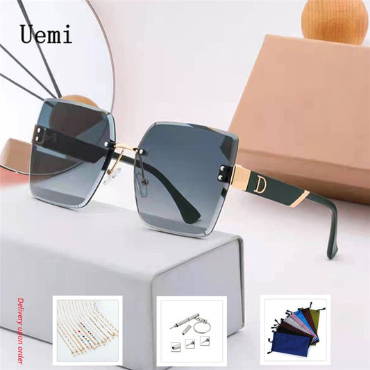 Fashion Luxury Brand Rimless Women Sunglasses For Men Vintage Designer Sun Glasses Square Red Shades UV400 Eyewear Wholesale