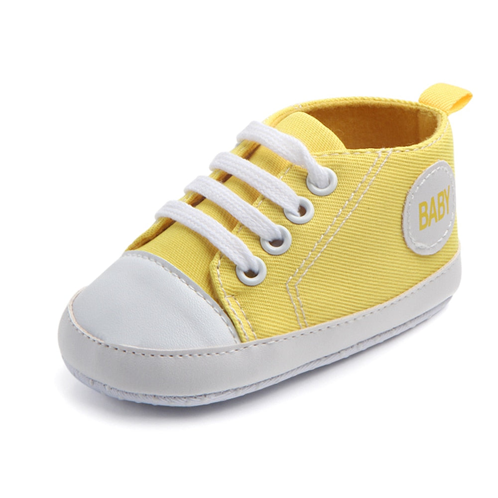 Newborn Sequined Canvas Baby Sneakers Baby Shoes Baby Boys Girls Shoes Baby Toddler Shoes Soft Sole Non-slip Baby Shoes