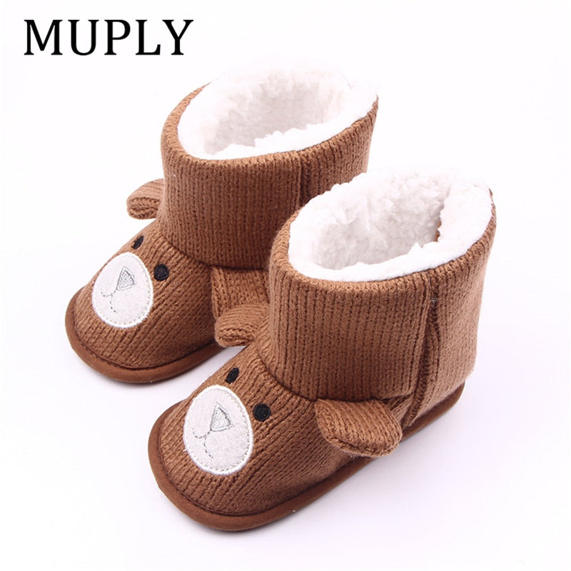 Baby Winter Boots Infant Toddler Newborn Cute Cartoon Bear Shoes Girls Boys First Walkers Super Keep Warm Snowfield Booties Boot