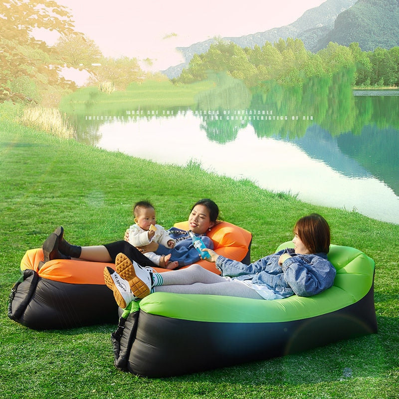 Camping Inflatable Air Sofa Tent Camp Bed Travel Lazy Beach Air Mattress Garden Folding Lounger Chair Outdoor Camping Equipment