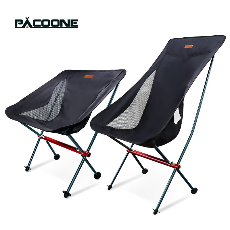 PACOONE Travel Ultralight Folding Chair Detachable Portable Moon Chair Outdoor Camping Fishing Chair Beach Hiking Picnic Seat