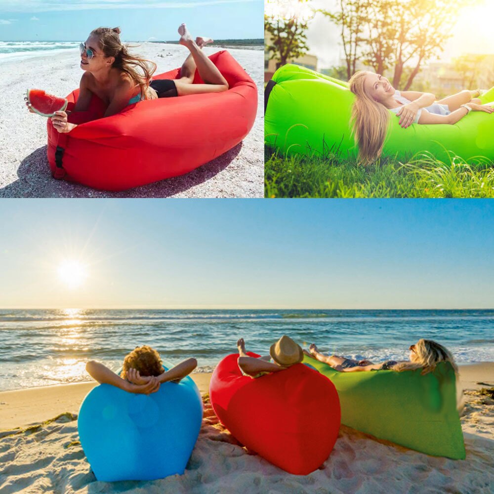 Camping Inflatable Air Sofa Tent Camp Bed Travel Lazy Beach Air Mattress Garden Folding Lounger Chair Outdoor Camping Equipment