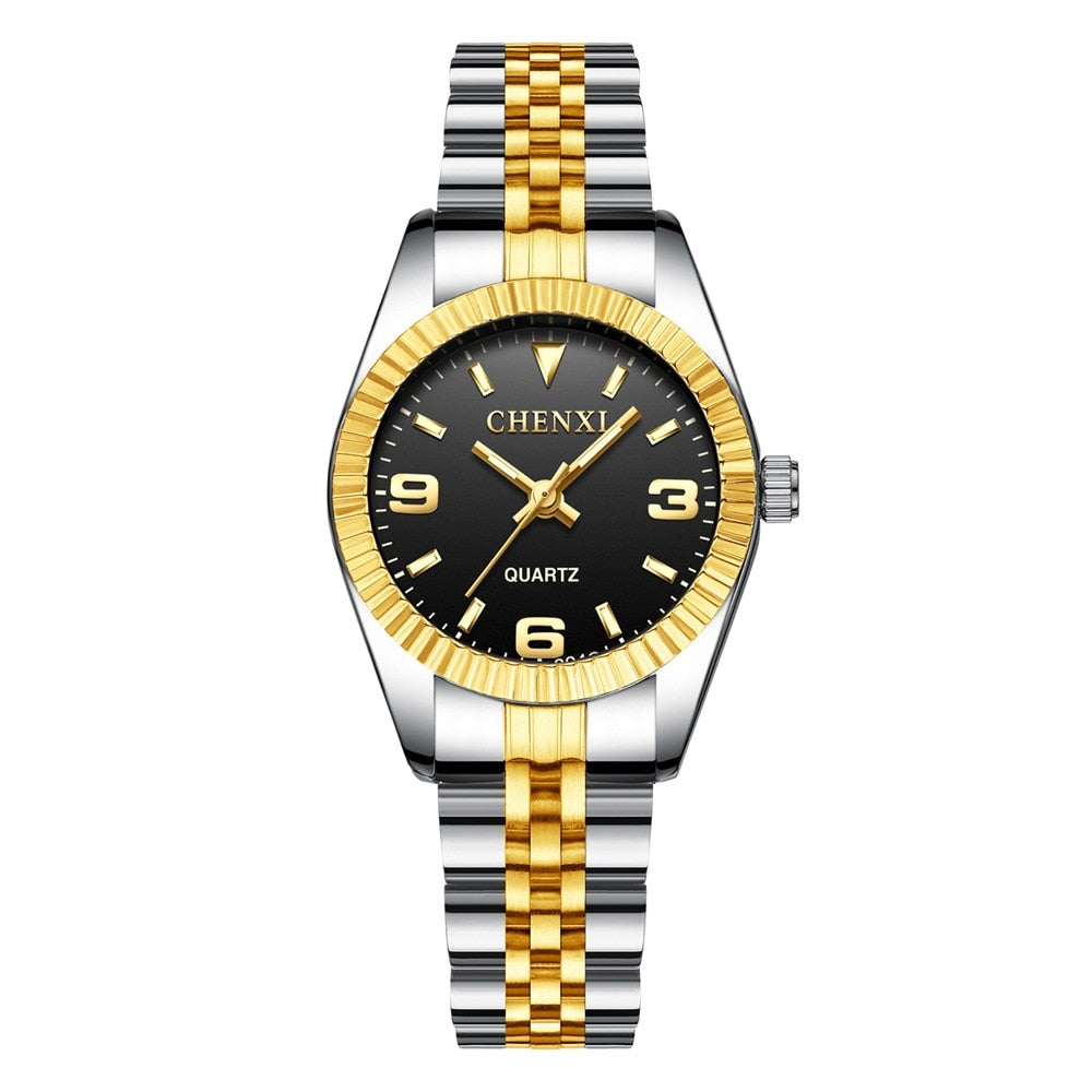 CHENXI Women Golden &amp; Silver Classic Quartz Watch Female Elegant Clock Luxury Gift Watches Ladies Waterproof Wristwatch