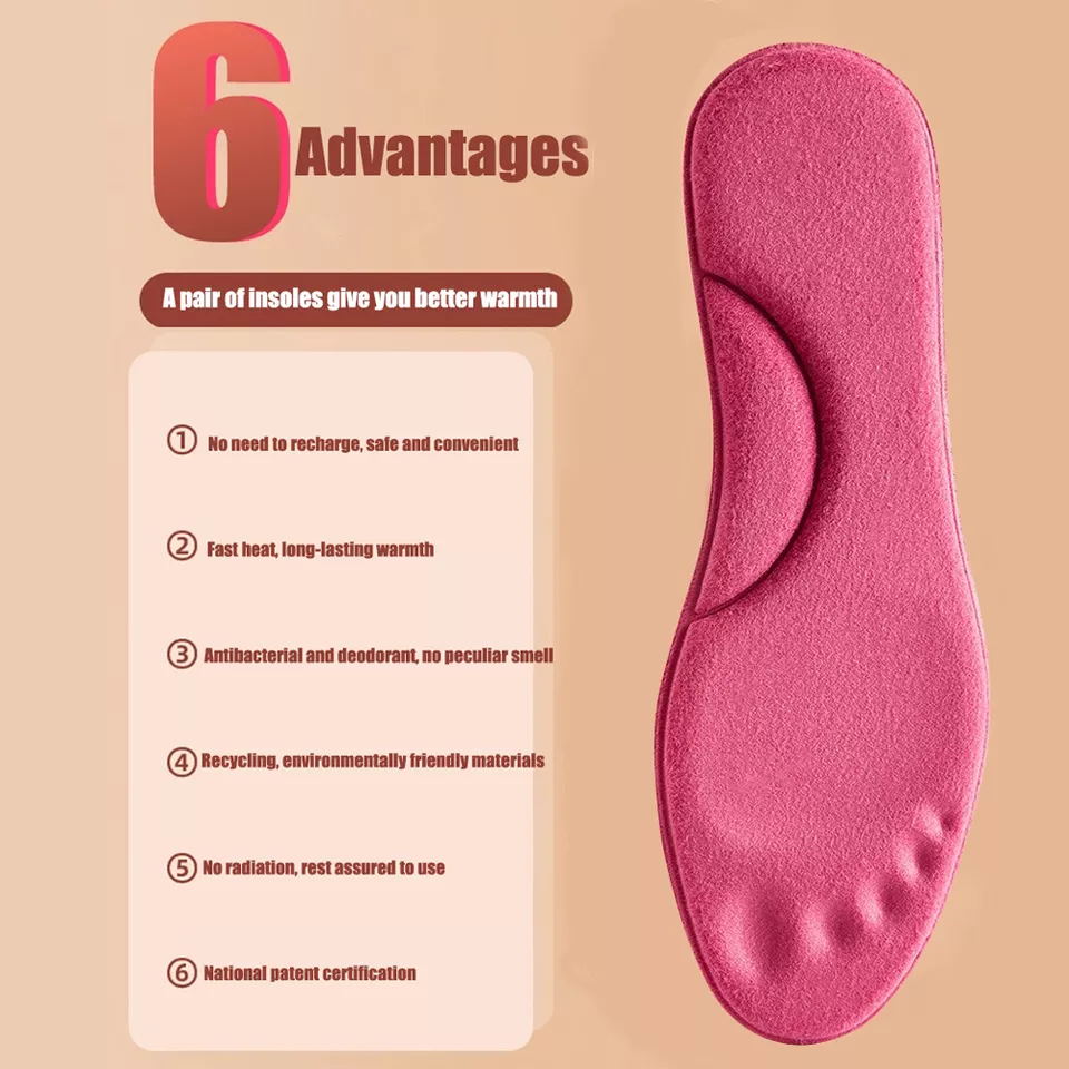 Self Heating Insoles Thermostatic Thermal Insole Massage Memory Foam Arch Support Shoe Pad Heated Pads Winter Warm Men Women