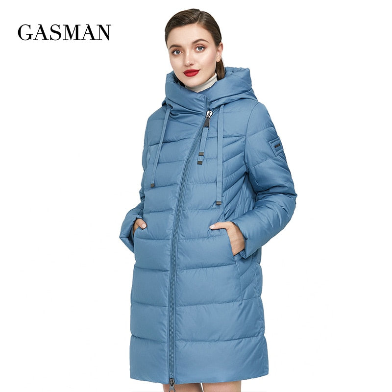 GASMAN 2022  Long Puffer Winter Down Jacket Women Thick Coat Women Hooded Parka Warm Female Brand Cotton Clothes Winter  M-180