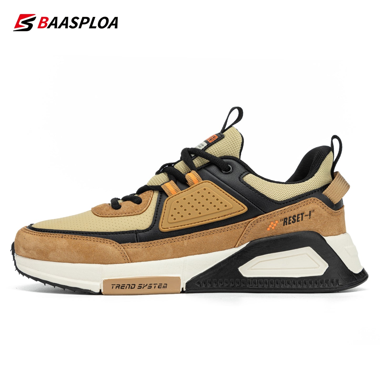 Baasploa 2022 New Men Leather Sneaker Waterproof Walking Shoes  Fashion Casual Shoes Non-Slip Wear-Resistant Male Sport  Shoe